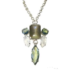 Opalite and Labradorite Swarovski Crystal pendant necklace